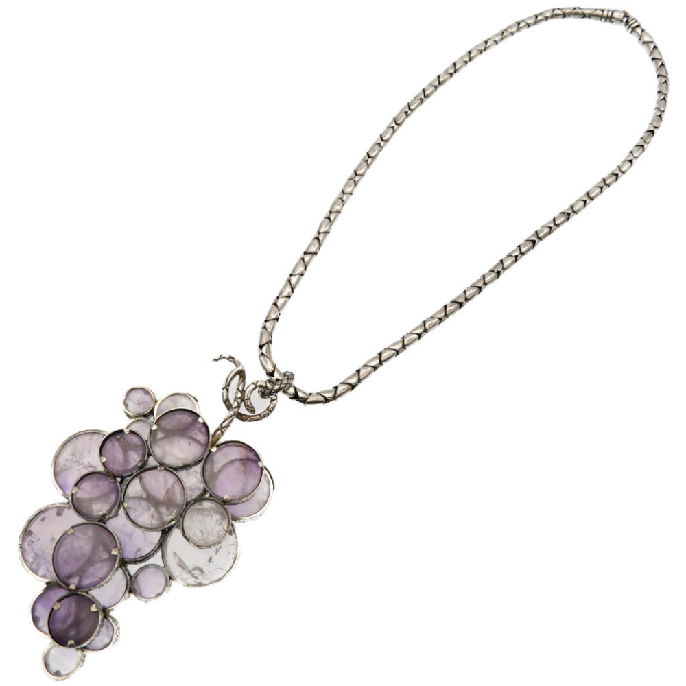 BOTTEGAVENETA Necklace Amethyst, Silver925 purple Grape amethyst Women Used Authentic