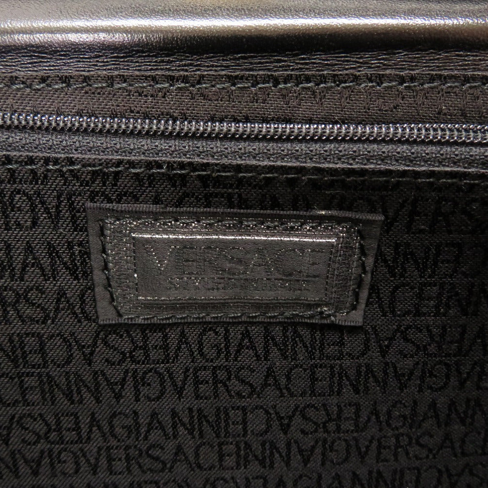 VERSACE Handbag leather black Sun sun vintage Women Used Authentic