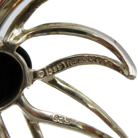 TIFFANY&Co. Brooch Silver925, Onyx Silver Fireworks Women Used Authentic