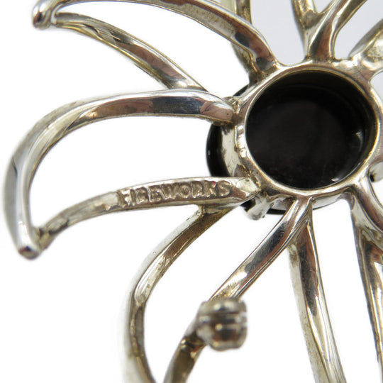TIFFANY&Co. Brooch Silver925, Onyx Silver Fireworks Women Used Authentic