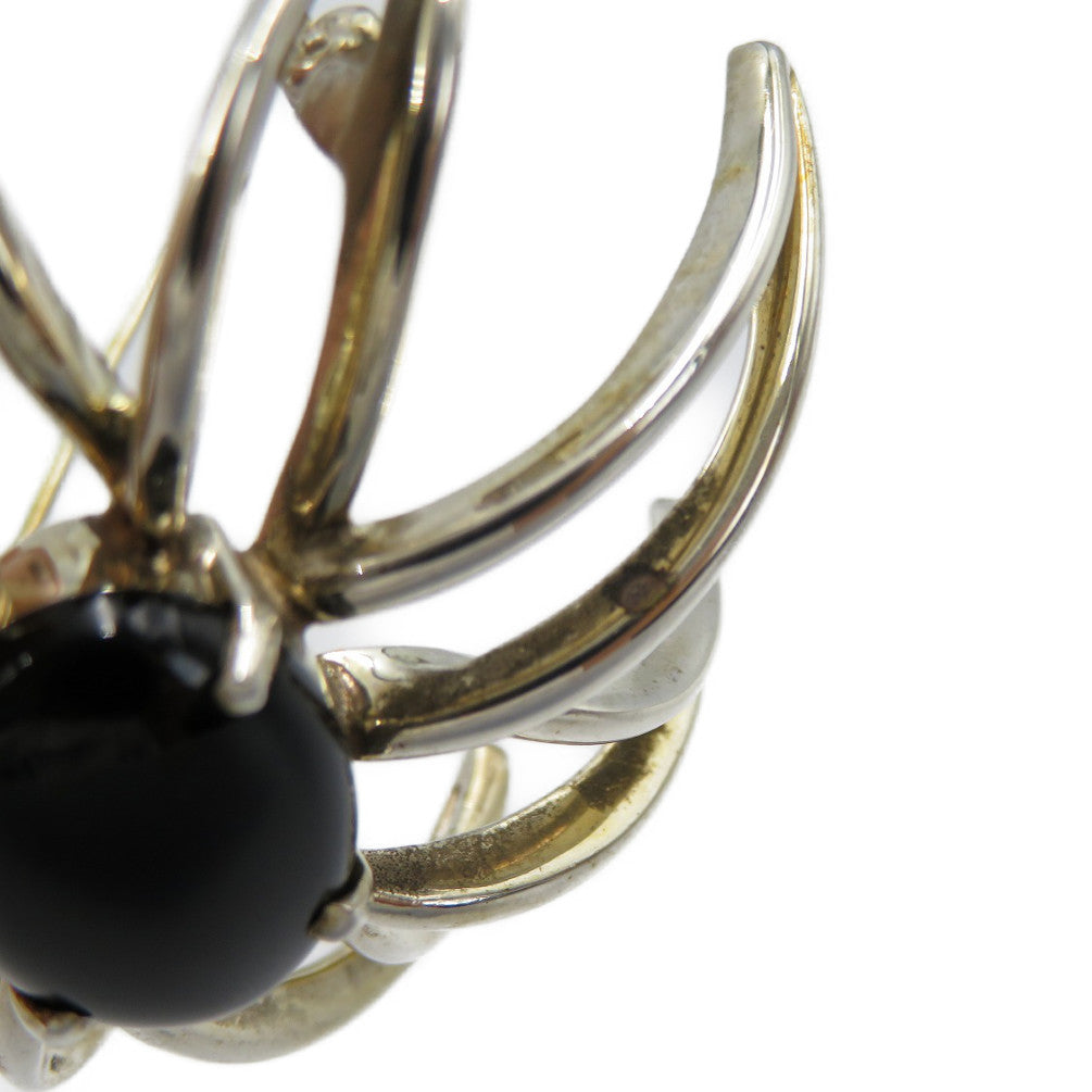 TIFFANY&Co. Brooch Silver925, Onyx Silver Fireworks Women Used Authentic