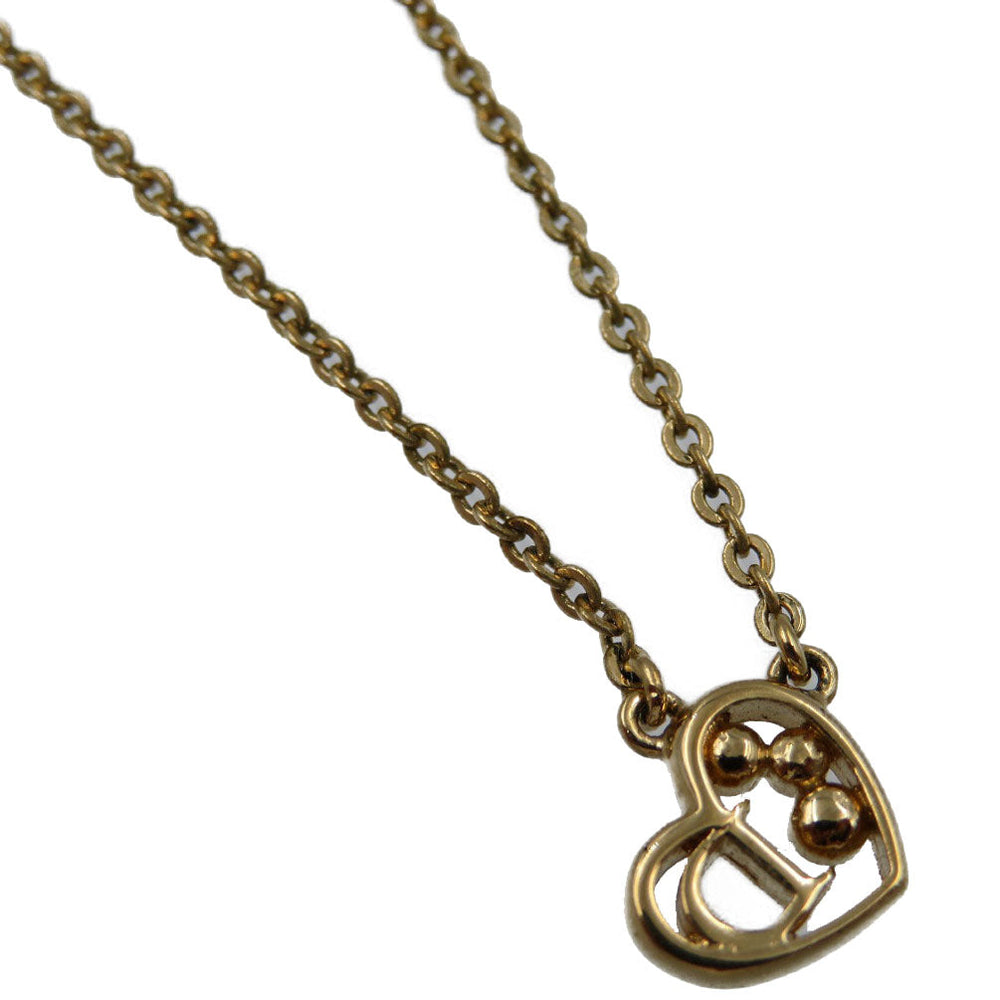 Christian Dior Necklace Metal, Rhinestone gold Women Used Authentic