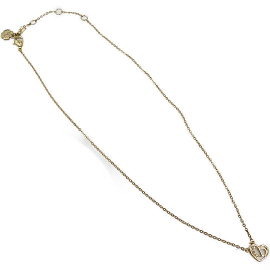 Christian Dior Necklace Metal, Rhinestone gold Women Used Authentic