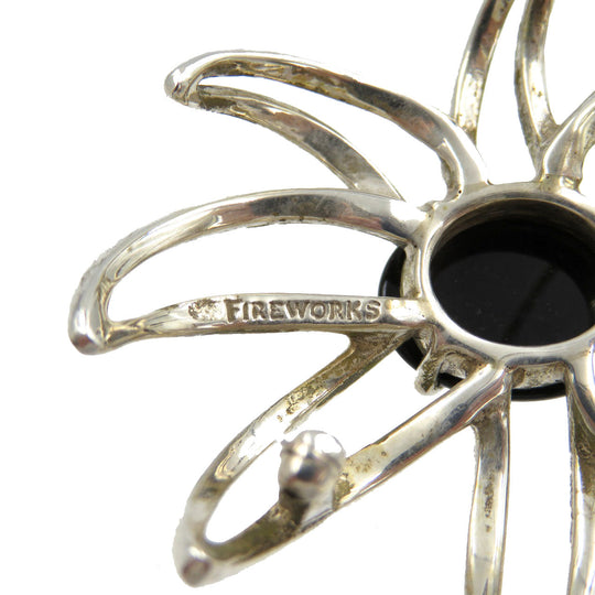 TIFFANY&Co. Brooch Silver925, Onyx Silver Fireworks Women Used Authentic