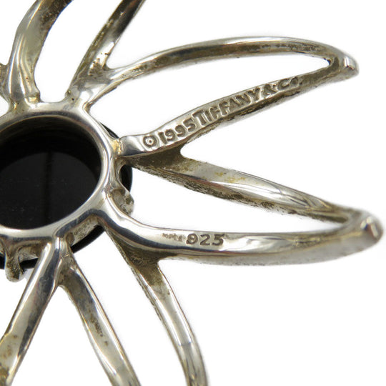 TIFFANY&Co. Brooch Silver925, Onyx Silver Fireworks Women Used Authentic