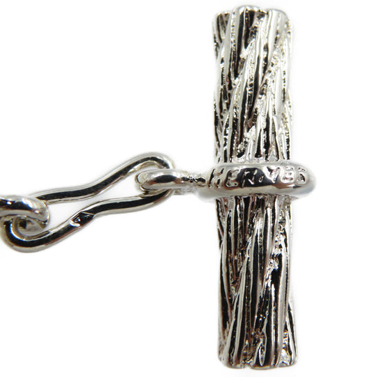 HERMES cuffs Silver925 Silver Rope motif mens Used Authentic