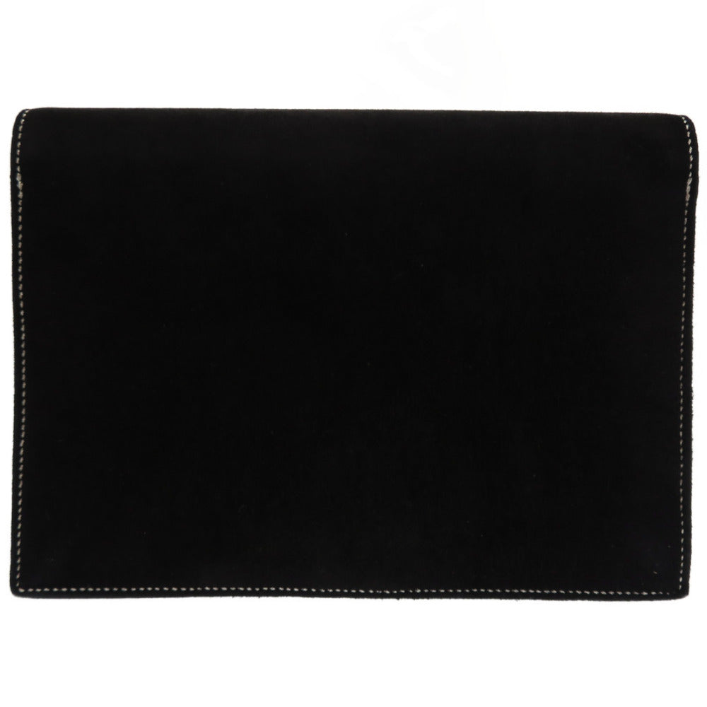 HERMES Clutch bag Doblis black Silverstitch Navet Women Used Authentic