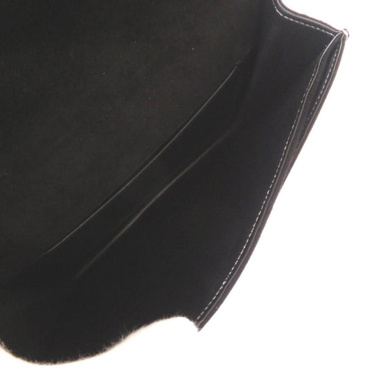 HERMES Clutch bag Doblis black Silverstitch Navet Women Used Authentic