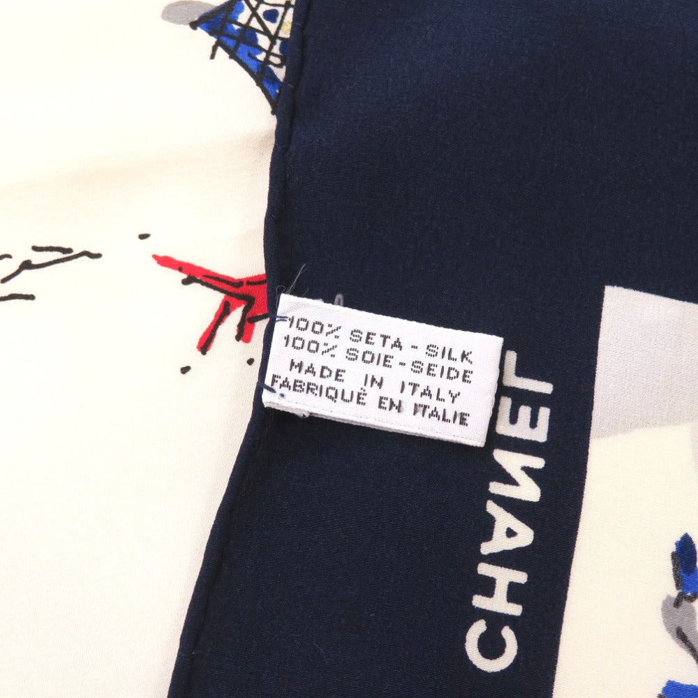 CHANEL scarf silk beige Coco Chanel Women Used Authentic