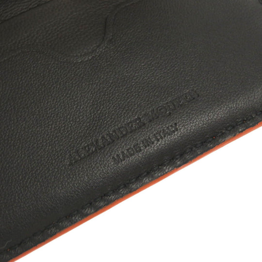 Alexander McQueen Tri-fold wallet 507048 Embossed leather Orange Compact wallet Women Used Authentic