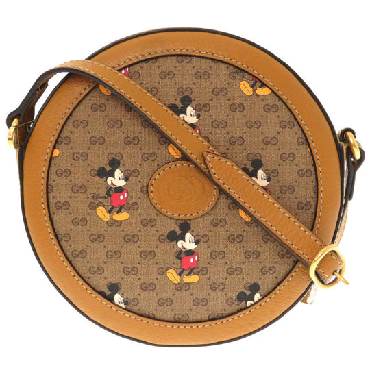 GUCCI Shoulder Bag 603938 GG Supreme Brown Disney Mickey Women Used Authentic