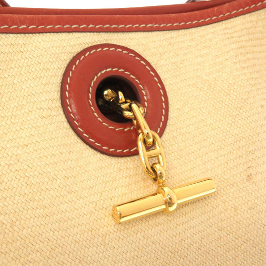 HERMES Shoulder Bag straw beige Vespa PM Women Used Authentic