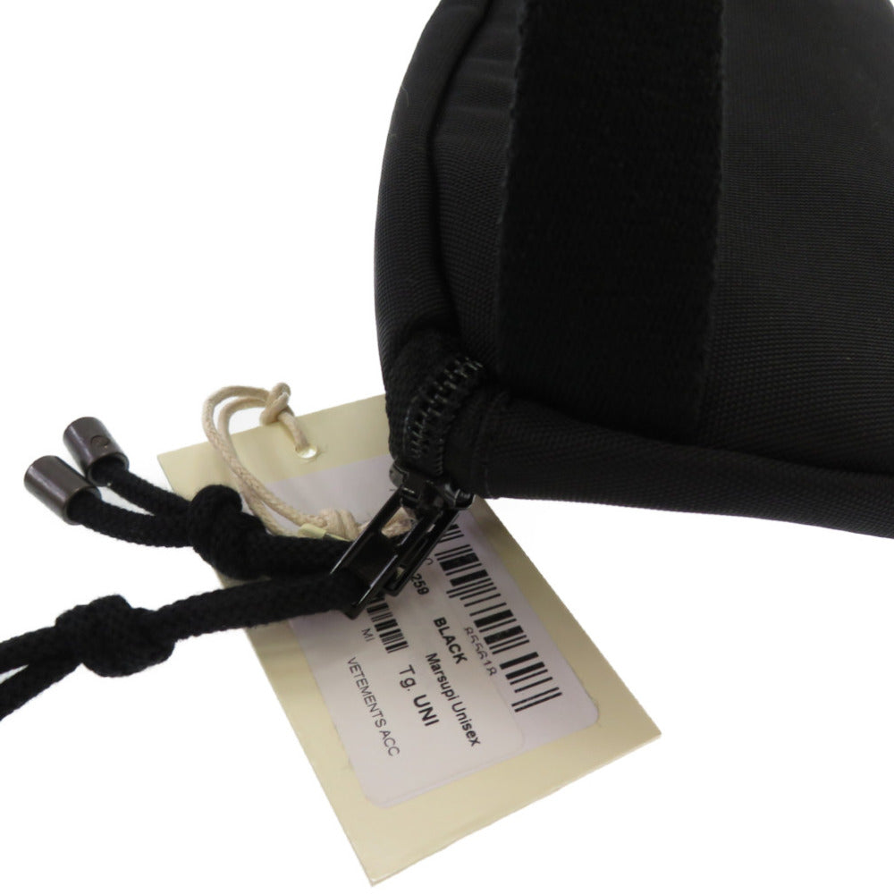 VETEMENTS Waist bag Nylon canvas, rhinestones black Waist belt bag mens Used Authentic