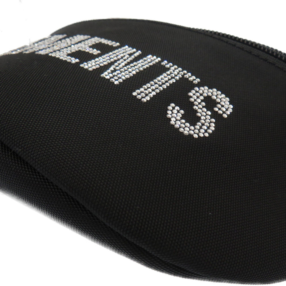 VETEMENTS Waist bag Nylon canvas, rhinestones black Waist belt bag mens Used Authentic