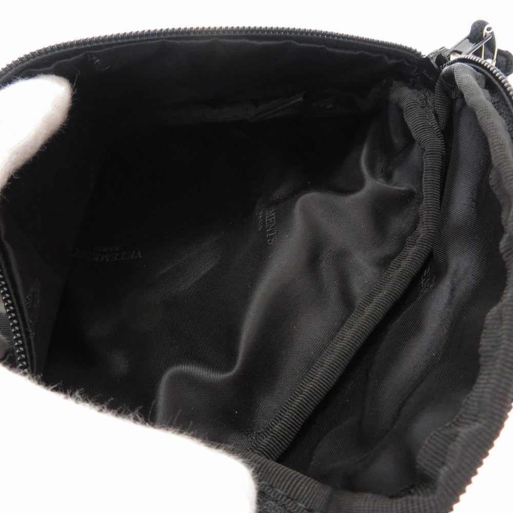 VETEMENTS Waist bag Nylon canvas, rhinestones black Waist belt bag mens Used Authentic