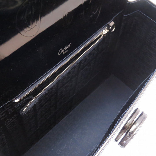 CARTIER Handbag Patent leather black happy Birthday Women Used Authentic