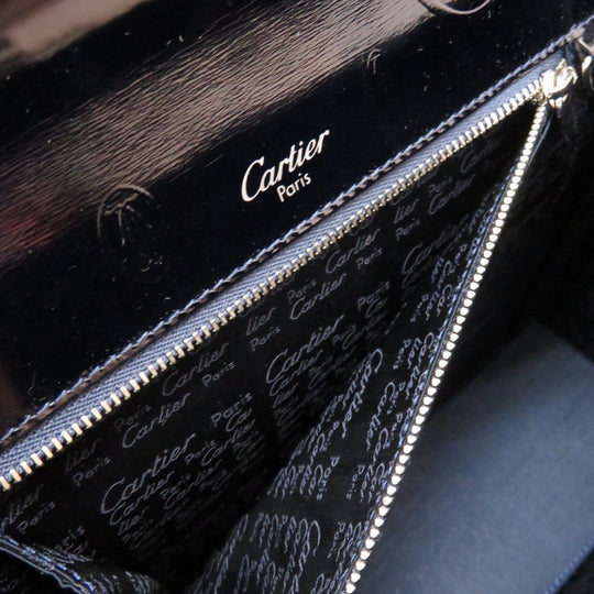CARTIER Handbag Patent leather black happy Birthday Women Used Authentic