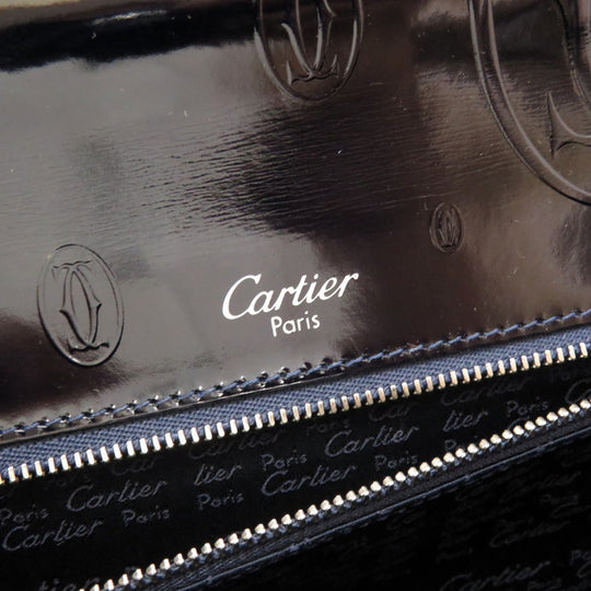 CARTIER Handbag Patent leather black happy Birthday Women Used Authentic