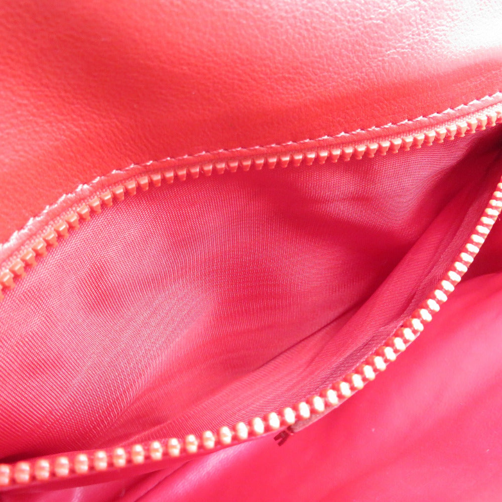 CELINE Shoulder Bag leather Red vintage Women Used Authentic