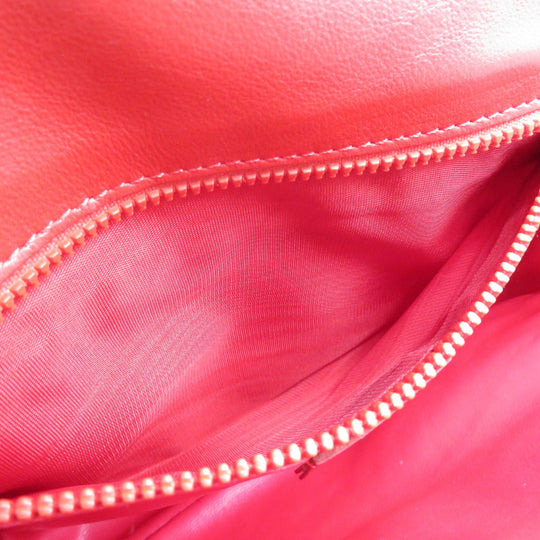 CELINE Shoulder Bag leather Red vintage Women Used Authentic