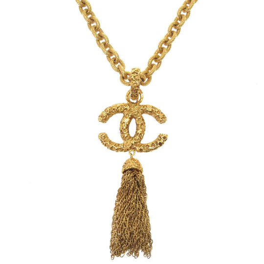CHANEL Necklace metal gold COCO Mark Lava Vintage unisex(Unisex) Used Authentic