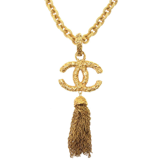CHANEL Necklace metal gold COCO Mark Lava Vintage unisex(Unisex) Used Authentic