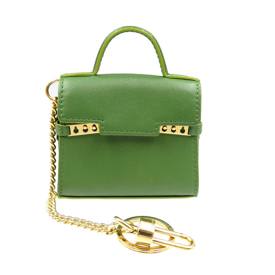 DELVAUX key ring leather green Tempate Women Used Authentic