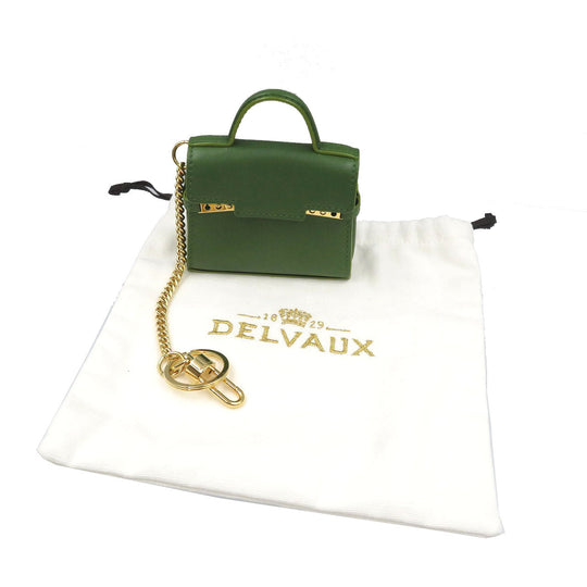 DELVAUX key ring leather green Tempate Women Used Authentic