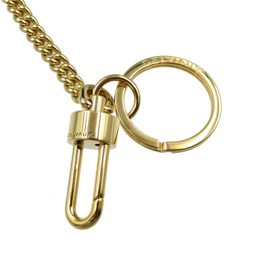 DELVAUX key ring leather green Tempate Women Used Authentic