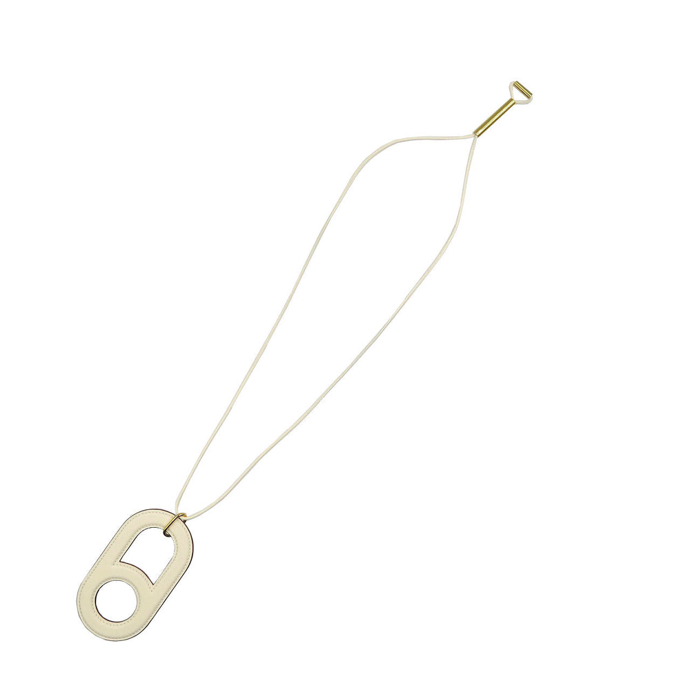HERMES Necklace Swift Ivory Variations Women Used Authentic