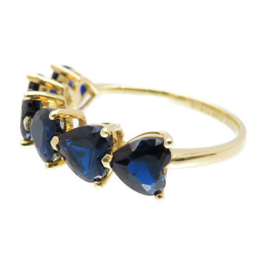 TIFFANY&Co. Ring Sapphire, 18K Yellow Gold blue sapphire heart ring Women 53 Used Authentic