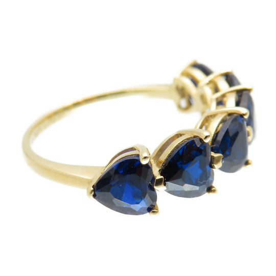 TIFFANY&Co. Ring Sapphire, 18K Yellow Gold blue sapphire heart ring Women 53 Used Authentic