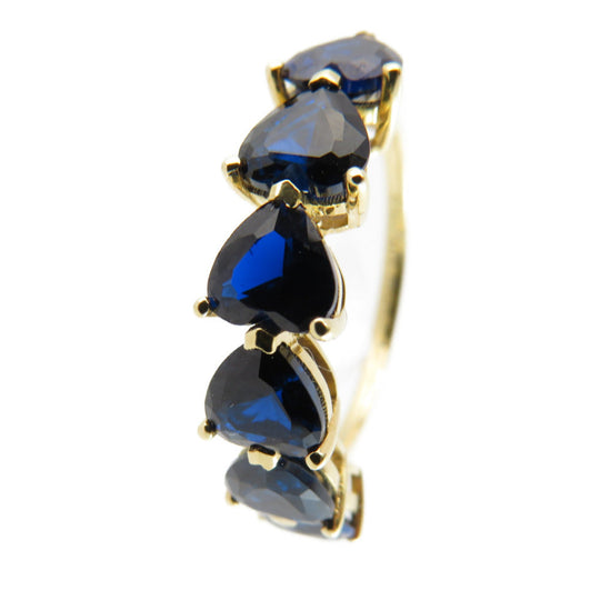 TIFFANY&Co. Ring Sapphire, 18K Yellow Gold blue sapphire heart ring Women 53 Used Authentic