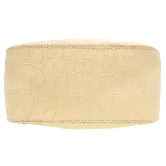 FENDI Shoulder Bag Embossed leather Ivory Women Used Authentic