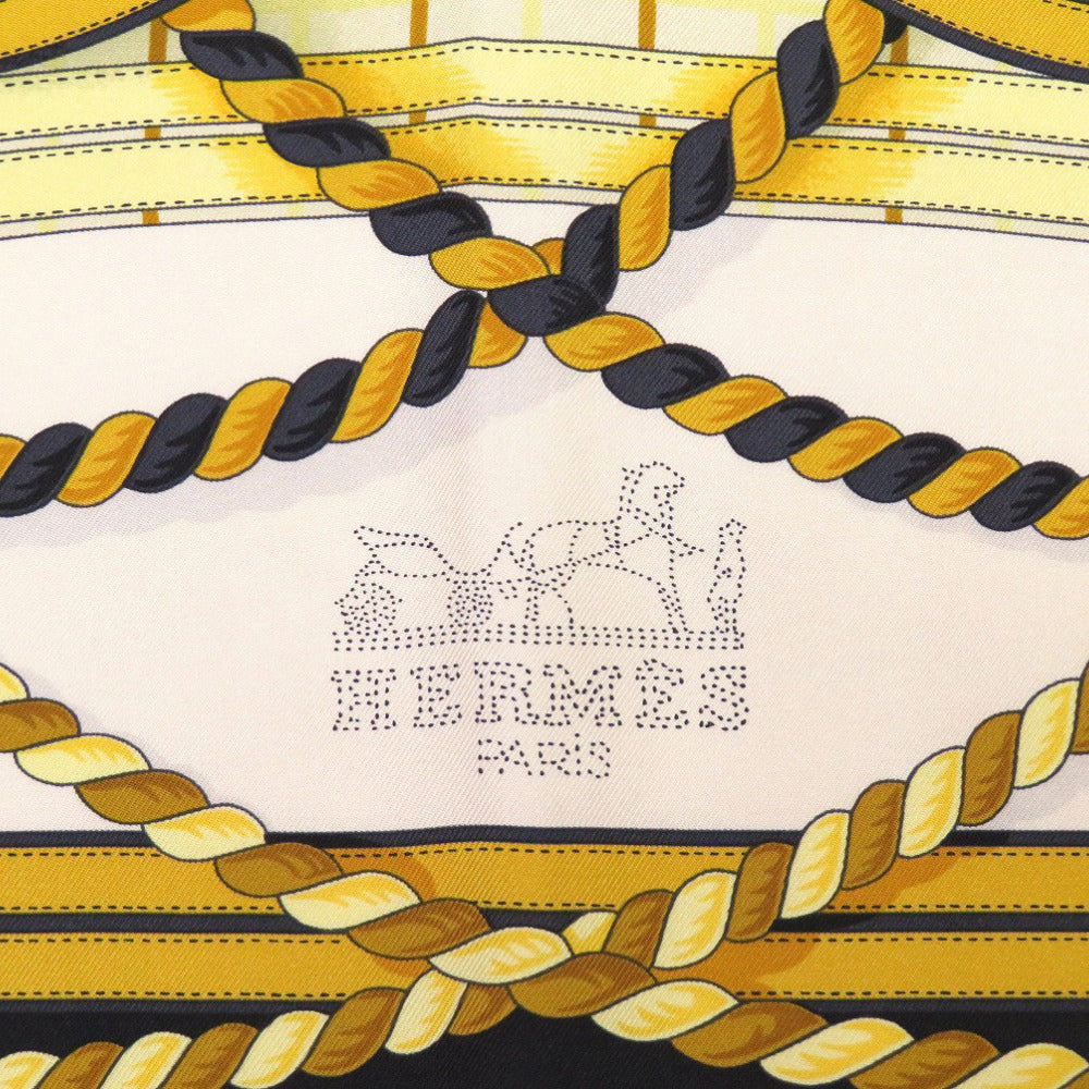 HERMES scarf silk Noir Kare Wash 90 Formal Dress unisex(Unisex) Used Authentic