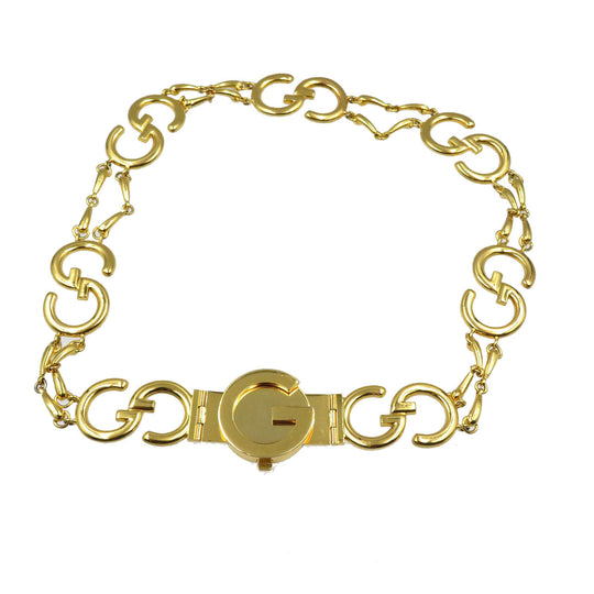 GUCCI belt metal gold Women Used Authentic