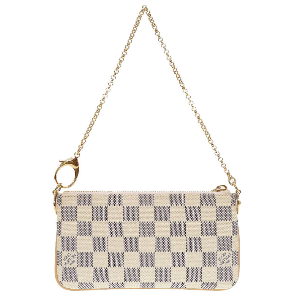 LOUIS VUITTON Pouch N60027 Damier Azur Canvas white Accessory pouch Damier Azur Pochette Mira MM Women Used Authentic