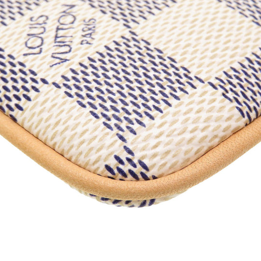 LOUIS VUITTON Pouch N60027 Damier Azur Canvas white Accessory pouch Damier Azur Pochette Mira MM Women Used Authentic