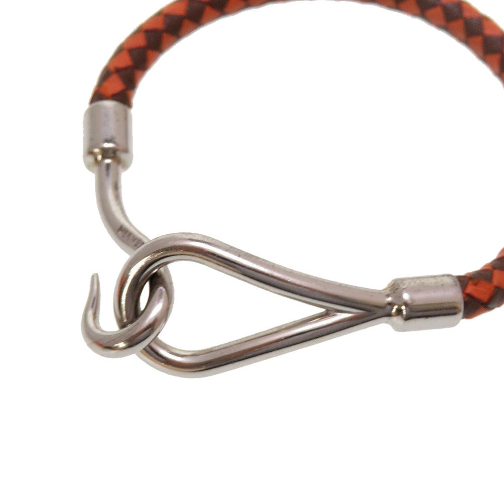 HERMES bracelet leather Brown Braid jumbo unisex(Unisex) Used Authentic