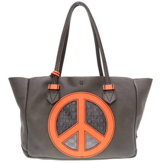 MOREAU PARIS Tote Bag leather gray Vincennes MM Women Used Authentic