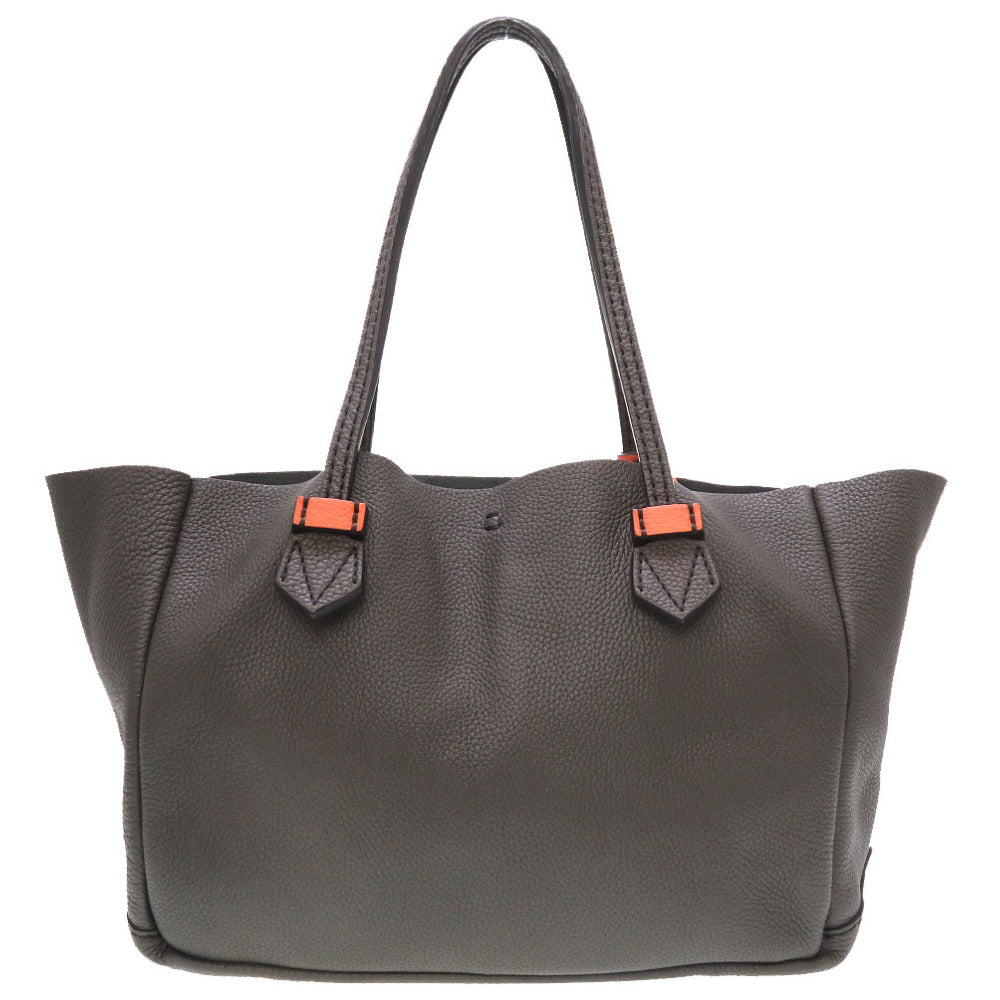 MOREAU PARIS Tote Bag leather gray Vincennes MM Women Used Authentic