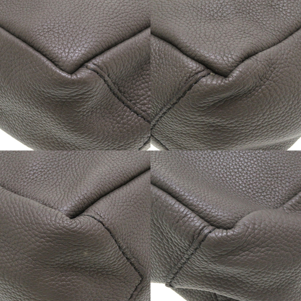 MOREAU PARIS Tote Bag leather gray Vincennes MM Women Used Authentic