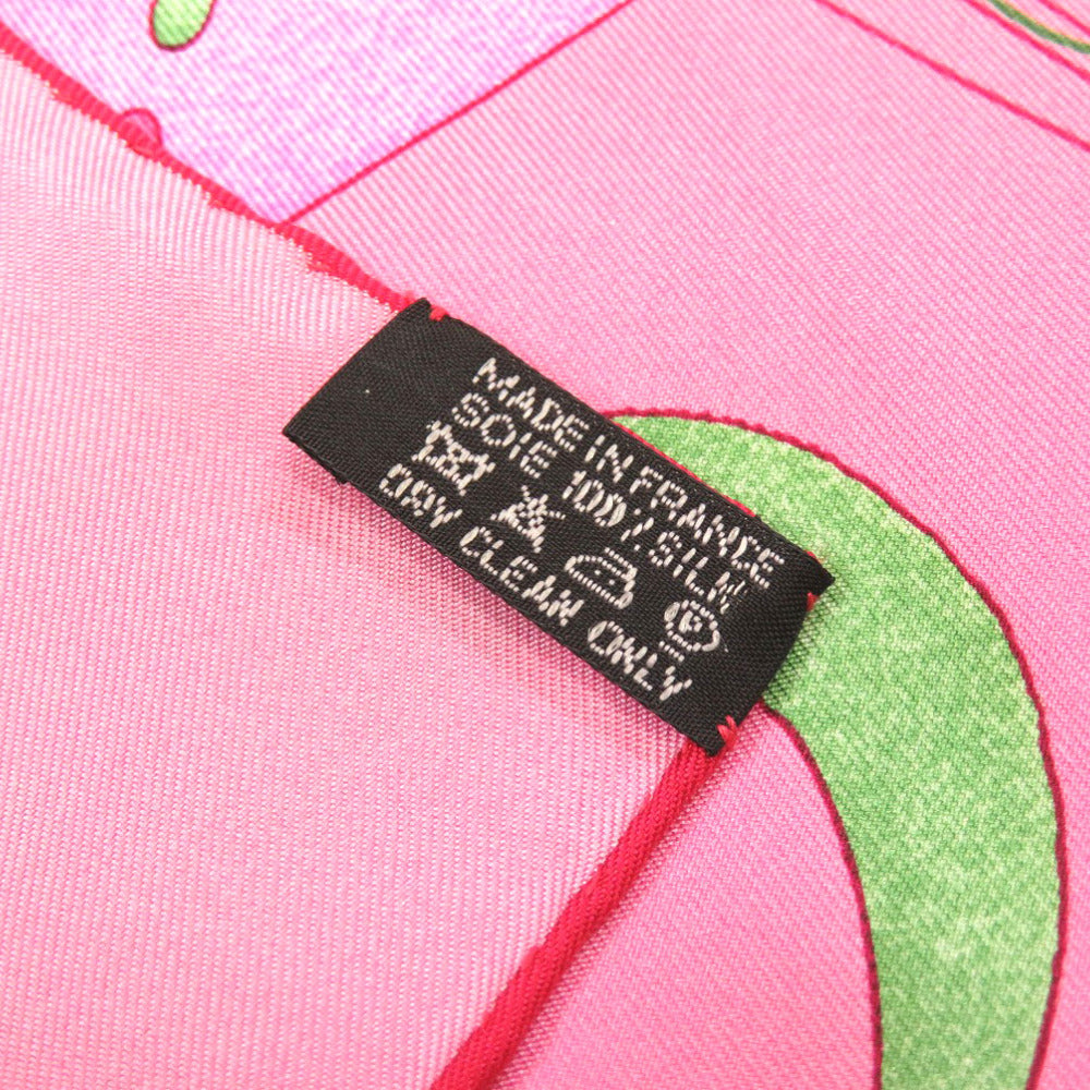 HERMES scarf silk pink Carre90 La Danse du Cosmos Dance of the Universe Women Used Authentic