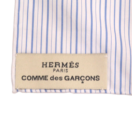 HERMES scarf cotton Red x Comme des Garcons Collaboration HARNAIS DE COUR Women Used Authentic