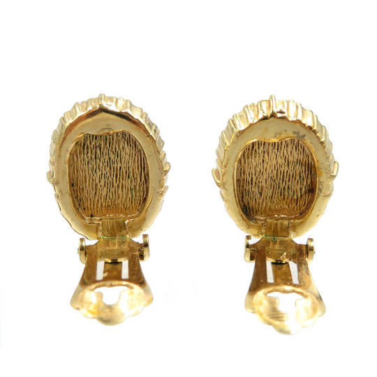 Christian Dior Earring Gold Plated, Faux Pearl gold Women Used Authentic