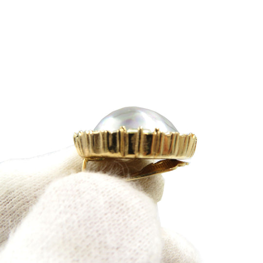 Christian Dior Earring Gold Plated, Faux Pearl gold Women Used Authentic