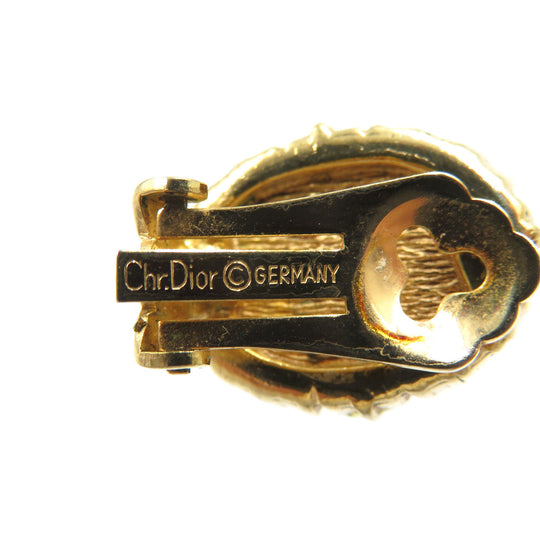 Christian Dior Earring Gold Plated, Faux Pearl gold Women Used Authentic