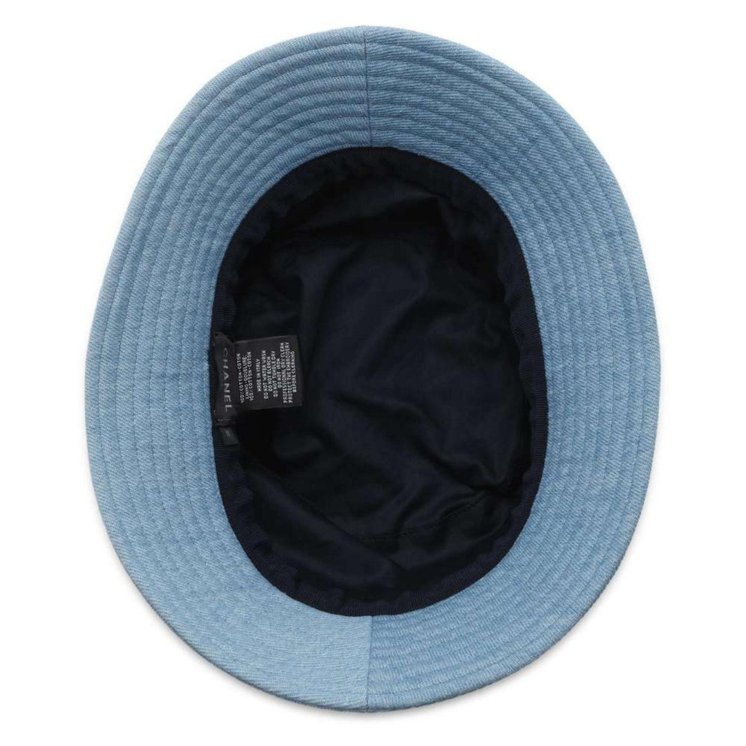 CHANEL Denim Cotton Light Blue Hat Preloved