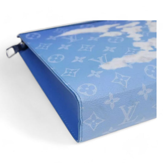 Louis Vuitton Monogram Clouds Pochette Voyage Clutch Bag Blue