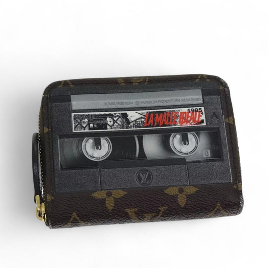 Louis Vuitton Monogram Zippy Coin Purse Wallet Brown Cassette Print